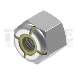 M8-1.25 X 13 SERRATED FLANGE NUT STAINLESS STEEL, WITH WAX NYLOK HD